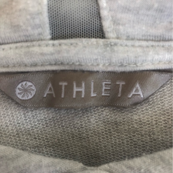 ATHLETA Hoodie Pullover Raglan Long Sleeve Mesh Accents Heather Grey Size XS - Picture 2 of 10
